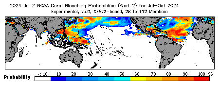 Current Bleaching Heat Stress Outlook Probability - Alert Level 2