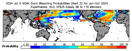 Current Bleaching Heat Stress Outlook Probability - Alert Level 2