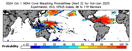 Current Bleaching Heat Stress Outlook Probability - Alert Level 2