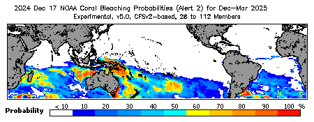 Current Bleaching Heat Stress Outlook Probability - Alert Level 2