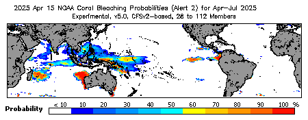 Current Bleaching Heat Stress Outlook Probability - Alert Level 2