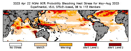 Bleaching Outlook - 90% probability