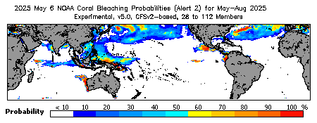 Current Bleaching Heat Stress Outlook Probability - Alert Level 2