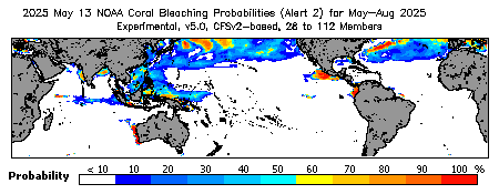 Current Bleaching Heat Stress Outlook Probability - Alert Level 2