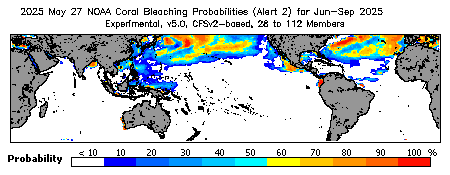 Current Bleaching Heat Stress Outlook Probability - Alert Level 2