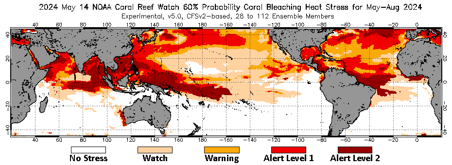 Probabilistic Four-Month Bleaching Thermal Stress Outlook