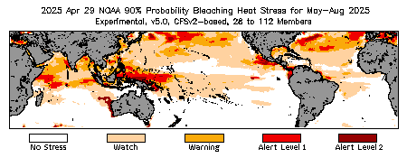 Current Four-Month Bleaching Outlook - 90% probability