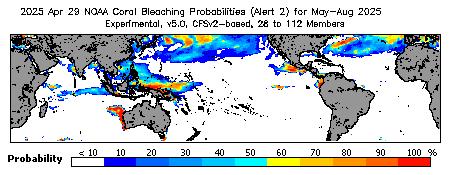 Current Bleaching Heat Stress Outlook Probability - Alert level 2